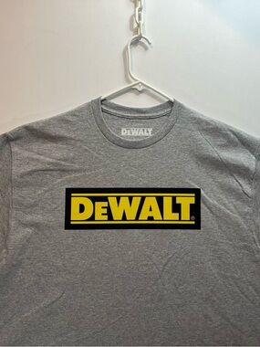 Dewalt Logo Gray T-Shirt (Adult Sizes) 20V Power Tools Tee, Brand New Condition